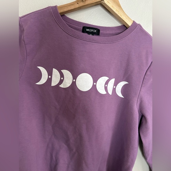 Wildfox Moon Phases Crew Neck Sweatshirt Pullover Purple Size XS - Picture 4 of 6